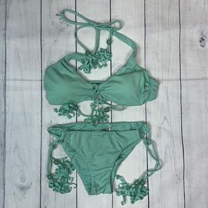 Victoria’s Secret sea mist green bikini with tassels